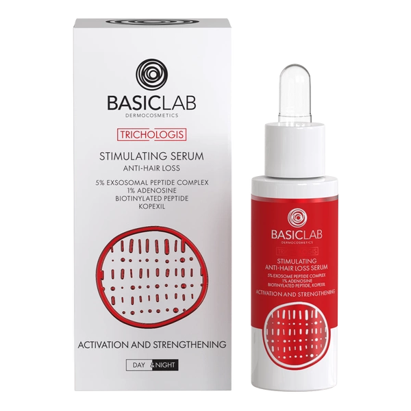 Stimulierendes Serum gegen Haarausfall mit 5% Exosomen-Peptid-Komplex, 1% Adenosin, Biotinyl-Peptid und Kopexil